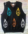 NWT Obey Peace Black Sweater Vest  V-Neck