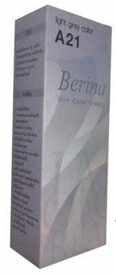 1X BERINA A21 Light Grey Silver PUNK Style Permanent Hair Dye COLOR CREAM New - Image 1 of 4