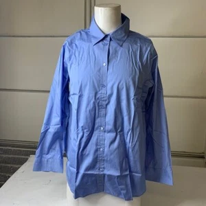 BANANA REPUBLIC The Perfect Shirt Women's Size XL Passion Flower Blue - Picture 1 of 6
