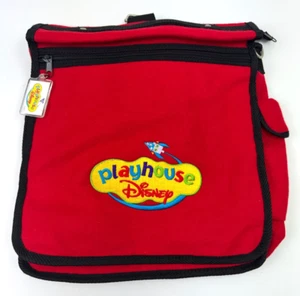 Vintage Disney Playhouse Messenger Bag Backpack Red School Book Bag VG Condition - Picture 1 of 7