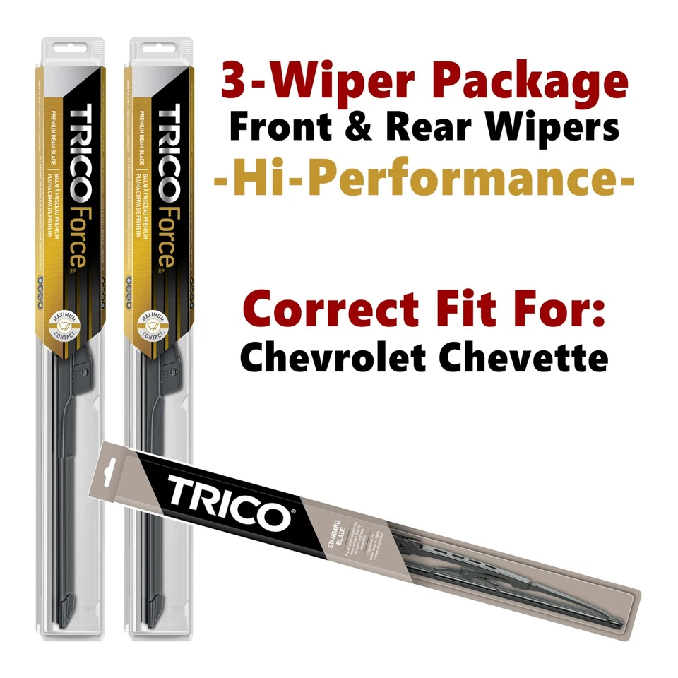 Wipers 3-pk Hi-Performance fits 1982-1987 Chevrolet Chevette - 25160x2/30160 Foto 1 de 4
