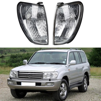 Fits Toyota Land Cruiser 100 1998-05 2PCS Front Corner Lights Turn Signal Lamps - Image 1 of 4