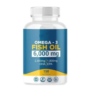 3 Fish Oil Supplement 6000 Mg for Heart Health Nature's Bounty 150 Softgel D2W6 - Picture 1 of 9