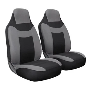 Juego de 2 piezas de funda de asiento de coche OxGord de dos tonos con asiento de cubo bajo delantero gris y negro - Imagen 1 de 1