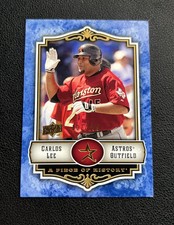 2009 Upper Deck A Piece of History Blue /299 Carlos Lee #39 Astros