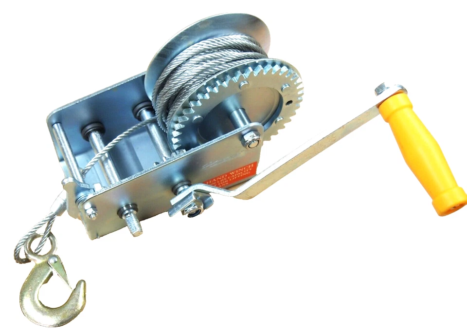 2000LB H.D. Cabrestante manual doble engranaje cable de acero ATV remolque remolque barco 680003 Foto 1 de 4