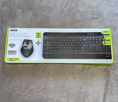 Port Designs Wireless Silent Keyboard + Mouse Set Windows Mac Android Compatible - Image 1 of 4