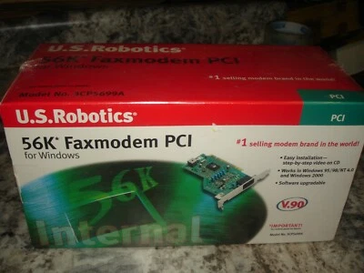 New Genuine US Robotics  3CP5699A Computer faxmodem PCI Brand New Sealed Bin 961 - Image 1 of 4