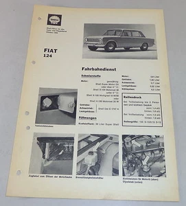 Shell Plan de Engrase para Fiat 124 Stand 10/1966 - Imagen 1 de 1