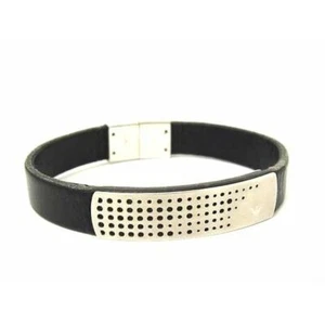 EMPORIO ARMANI Emporio Armani Leather Bracelet Accessory Men's Gold x Silver - Picture 1 of 5