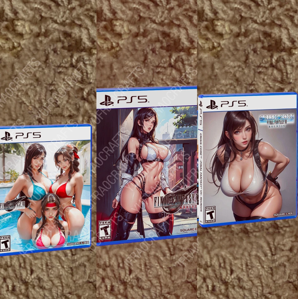 Final Fantasy VII Intergrade, Rebirth, Crisis, PS5 CUSTOM COVER ART & CASE ONLY