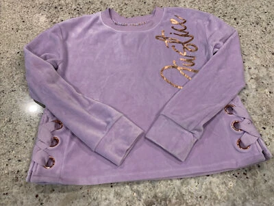 Sudadera Justice Velour con cordones lateral lila talla 12 usada en excelente estado Foto 1 de 4