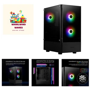 RGB Gaming ATX Mid Tower Computer PC Case with Side Tempered Glass Panel and ... - Picture 1 of 9