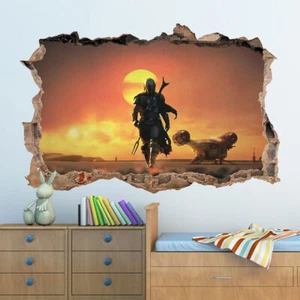 CALCOMANÍA MANDALORIANA AGUJERO EN PARED DECORACIÓN MANDALORIANA NIÑOS DECORACIÓN DORMITORIO - Imagen 1 de 1