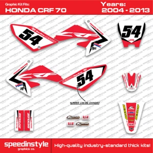 Honda CRF 70 2004-2013 Graphics CRF70 con fondo personalizado kit de calcomanías de pegatinas - Imagen 1 de 3