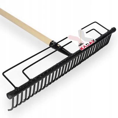 KADAX Harke aus Metall, Langspanharke, breiter Rechen, 32 Zinken, Schwarz - Bild 1 von 4