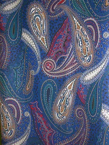 Fabric Rayon Paisley Decor Upholstery Blue Red Yellow Green 55W BTY - Bild 1 von 8