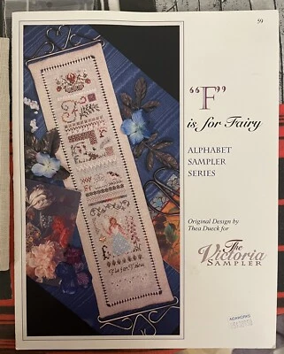 Victoria Sampler "F" IS FOR FAIRY Leafet +Accessory pack + Linen DDP for USA - Image 1 of 2