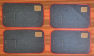 Vintage ' Levi Strauss 501 Denim Placemat ' Now! Designs San Francisco 70's x4 - Picture 1 of 13