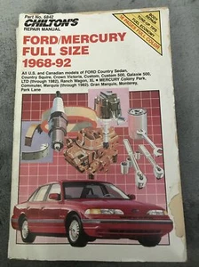 Ford Mercury tamaño completo manual de reparación 1968-92 EE. UU. canadiense Chilton's 6842 Galaxie - Imagen 1 de 12