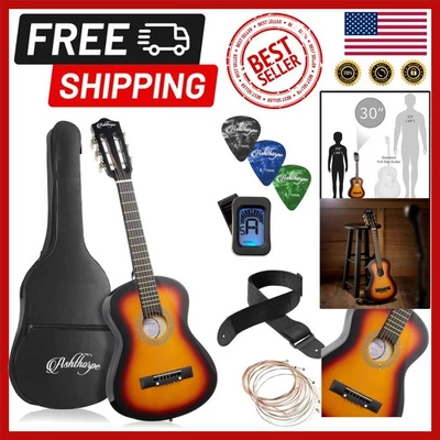 Right-Handed Acoustic Guitar 30 Inch Starter Set - Sunburst Finish  Essentials - Image 1 of 4