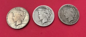 3 1924 Estate Circulated 90% Silver Peace U.S. Dollars 2-P 1-S - Picture 1 of 7