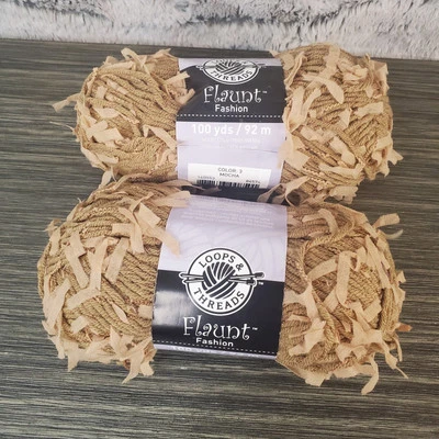 Loops & Threads FLAUNT Mocha 棕色纱线 批量 2 个骨架 1.75 盎司,100 码 Ea — 第 1/4 张图片