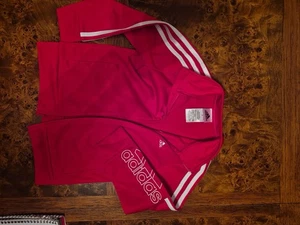 Adidas Kids Size 5 Red Sport Sweater Side Pockets - Picture 1 of 8