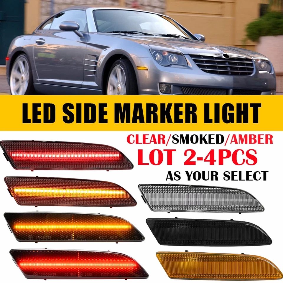 Luz marcadora lateral LED delantera trasera ámbar ahumado para Chrysler Crossfire 2004-2008 K Foto 1 de 1