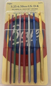 NEU - Set Aluminium Häkelnadeln - Wright's 6279 - 3,25-6,5 mm US: DEFGHIJK - Bild 1 von 2