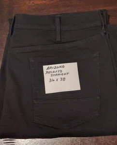 36 X 38 Men’s Arizona Relaxed Straight Fit Jeans Brand New Without Tags Black - Picture 1 of 4