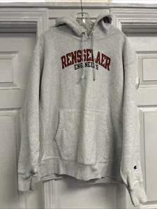 Felpa con cappuccio vintage Rensselaer Polytechnic Institute RPI CHAMPION uomo XL - Foto 1 di 9
