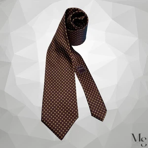 BRIONI Burgundy Polka Dot Luxury Silk Tie Hand Made In Italy 60”-3.5" EX COND - Picture 1 of 7