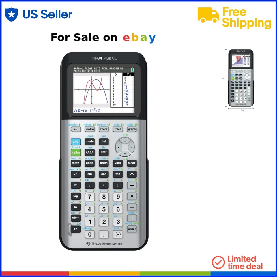 Graphing Calculator Color LCD Backlit Rechargeable for Math Science - Image 1 of 3