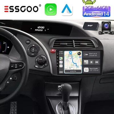 Für Honda Civic VIII 2006-2011 Apple Carplay Android14 Autoradio GPS 64G DAB AHD - Bild 1 von 4