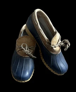 L.L.Bean Size Uk 8W Rubber Moc Low Bean Boots Duck Boot Made in USA - Picture 1 of 11