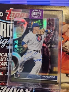 2025 Topps Archives Nico Hoerner 1/1 OC Auto 2020 Bowmans Best RC Refractor Cubs - Picture 1 of 2