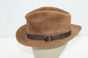 Vintage Dobbs New York Felt Fedora Size 7 3/8 Camel - Picture 1 of 6