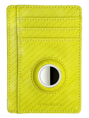 Rfid 阻断皮革,超薄卡夹,钱包式保护壳 适用于 Apple Airtag — 第 1/4 张图片