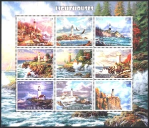 Mint stamps in miniature sheet imperforate Lighthouses 2016 from Ethiopia avdpz - Picture 1 of 1