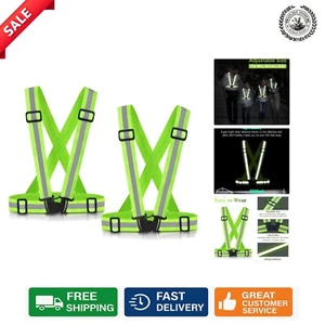 2-Pack High Visibility Reflective Running Vests - Adjustable Safety Gear for All - Picture 1 of 8