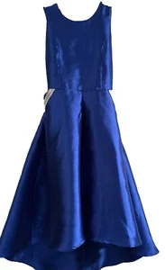 Speechless Kids Girl's Teen Holiday Dress Dark Blue Size 14 Open Back Rhinestone - Picture 1 of 17