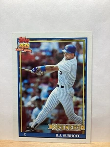 Tarjeta de béisbol Topps 1991: B.J. Surhoff, Milwaukee Brewers - Tarjeta #592 - Imagen 1 de 2