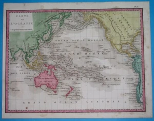 1844 RARE ORIGINAL MAP PACIFIC UNITED STATES CANADA AUSTRALIA HAWAII GUAM ASIA - Picture 1 of 7