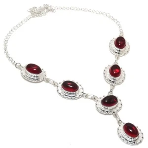 Red Carnelian Gemstone Handmade 925 Sterling Silver Jwelery Necklace Sz 18'' - Picture 1 of 1