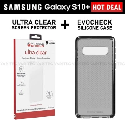 Capa gel silicone Tech21 S10+ + protetor de tela Zagg para Galaxy S10 Plus - Imagem 1 de 4