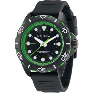 Mens Wristwatch NAUTICA NSR NAPNRS402 Silicone Black Sub 100mt - Picture 1 of 2