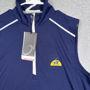 Zero Restriction Vest Mens M Blue Z425 Quarter Zip Pullover Golf Lightweight NWT - Picture 1 of 9