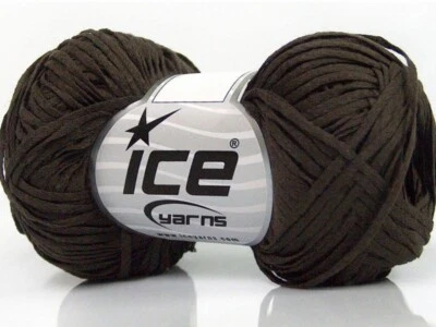 Dark Brown Violino 56697 Ice Yarns Skinny Woven Ribbon Yarn 50gr 109yd - Image 1 of 4