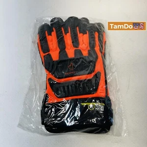 Superior Glove Mxvsbe Work Gloves,Black/Orange - Picture 1 of 4